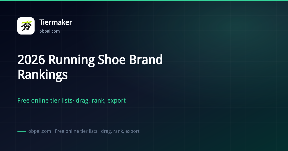 2026 Running Shoe Brand Rankings - OBPAI | Tier List Maker