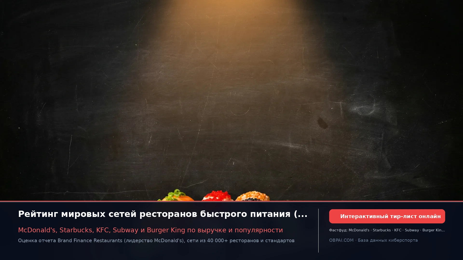 Рейтинг сетей быстрого питания - 天梯图与数据榜单