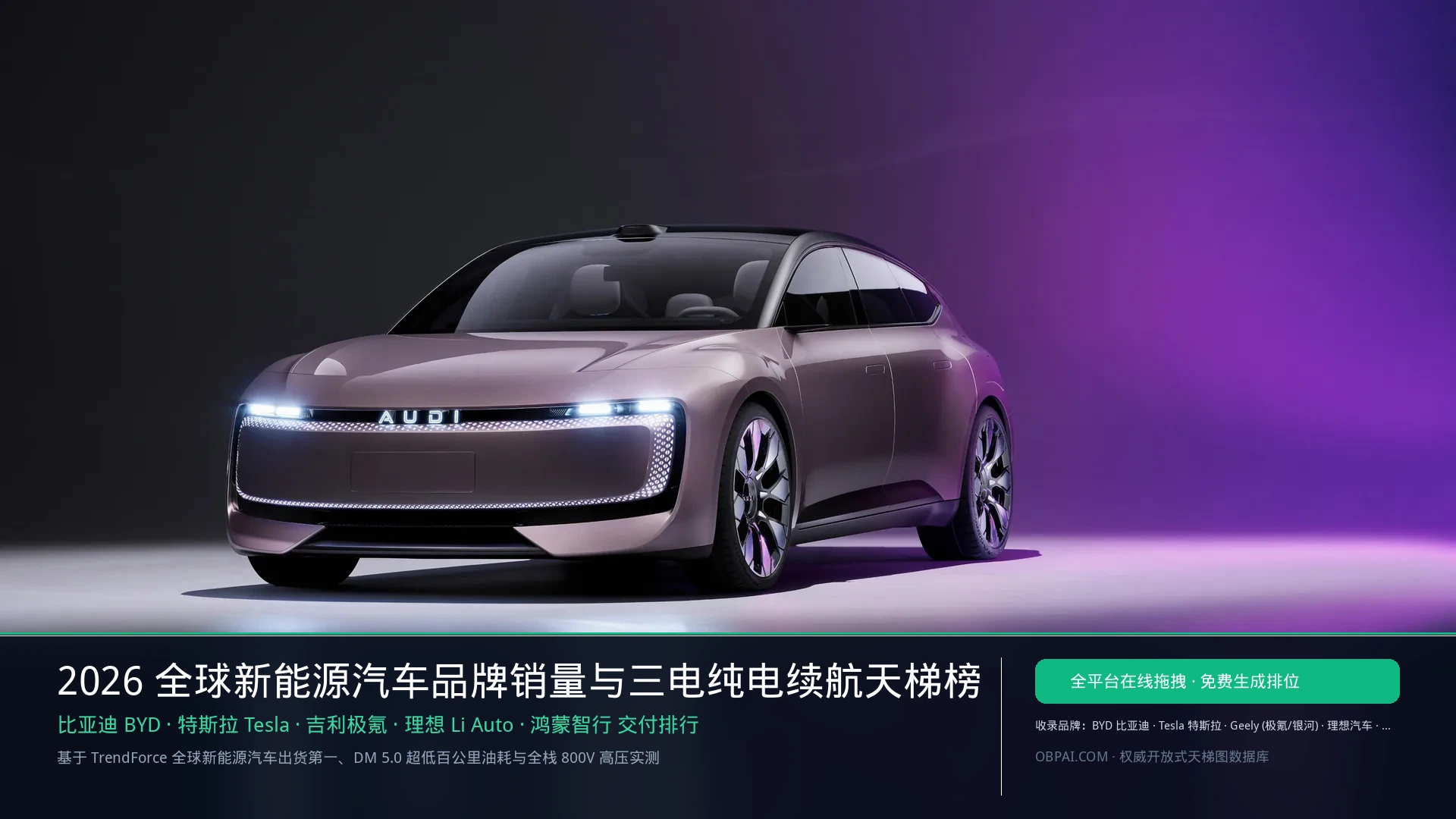 2026年新能源汽车排行榜 - 天梯图与数据榜单