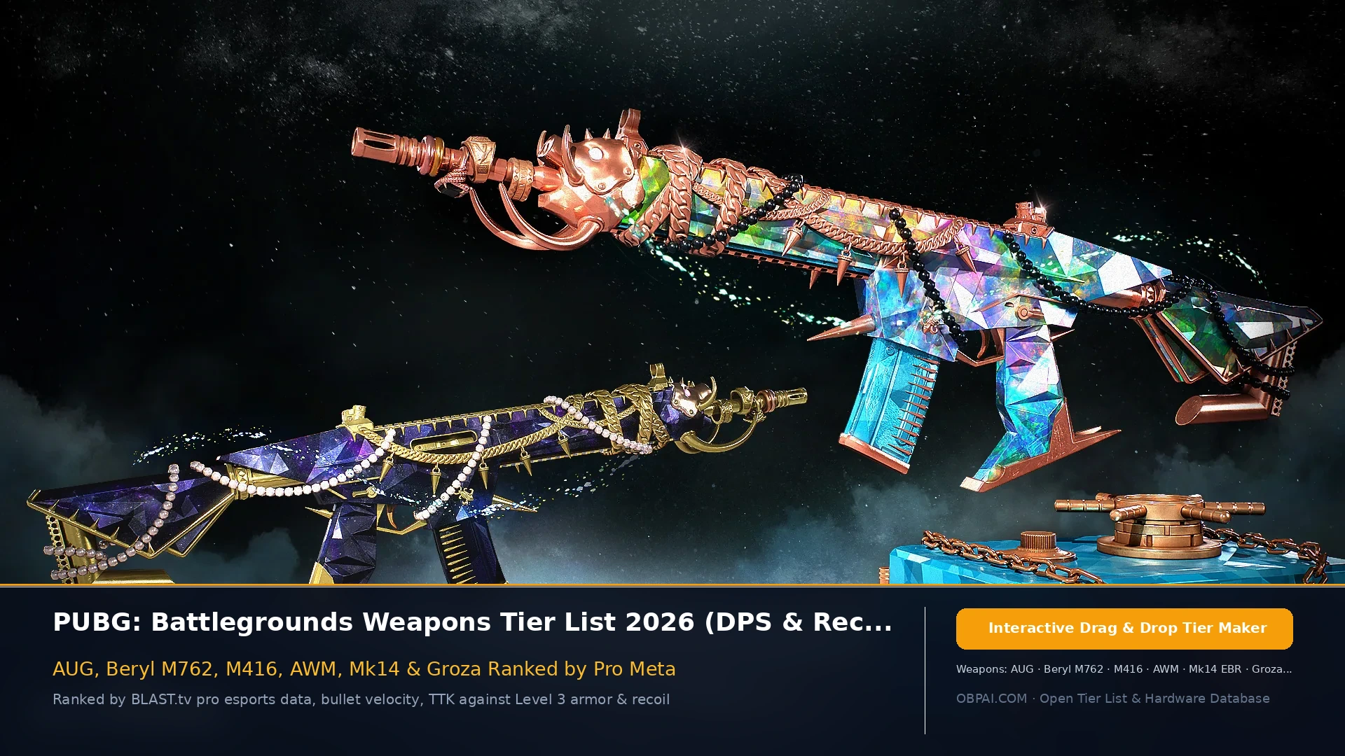 PUBG Weapon Tier List - 天梯图与数据榜单