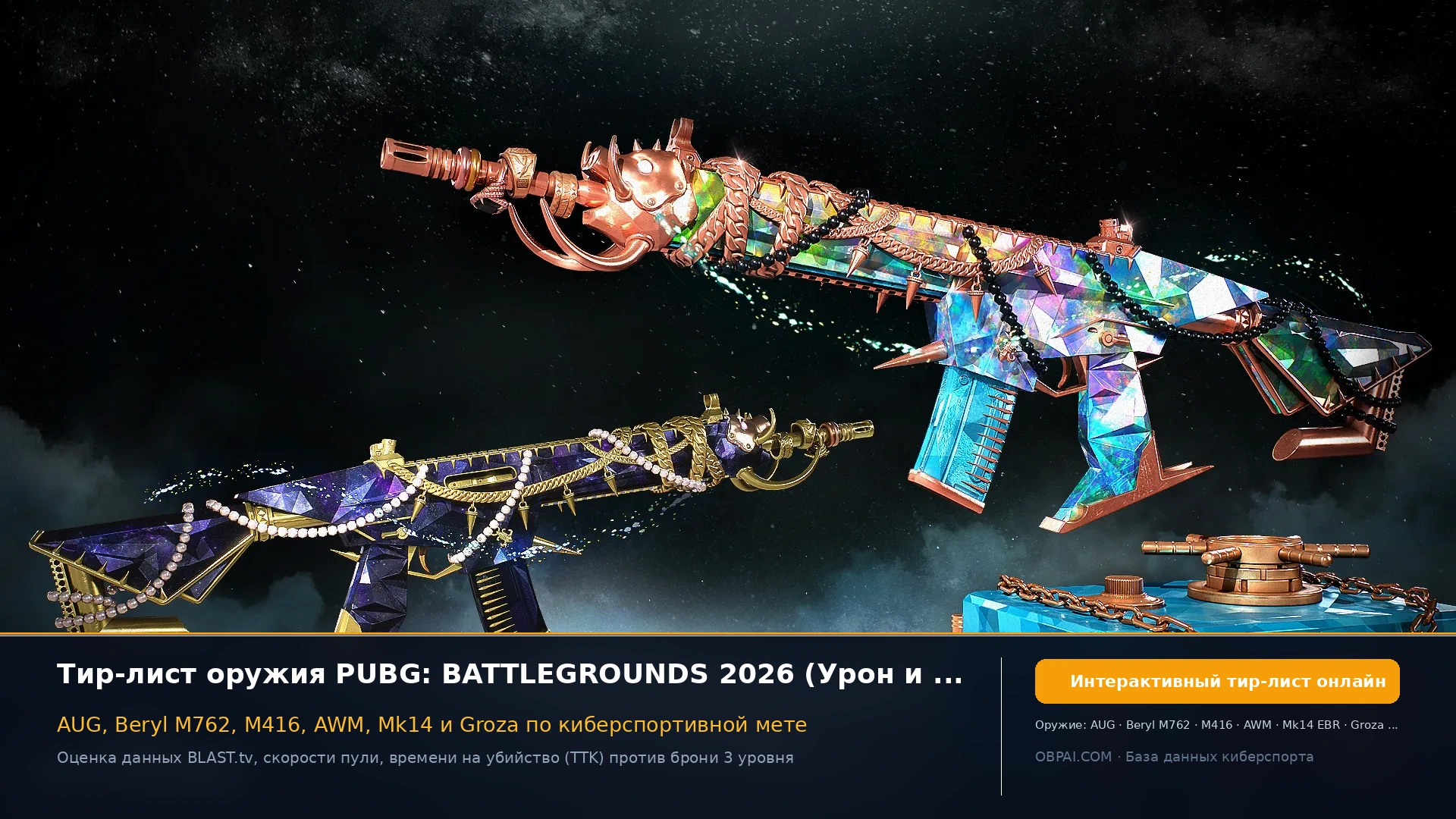 Тир-лист оружия в PUBG: Battlegrounds - 天梯图与数据榜单