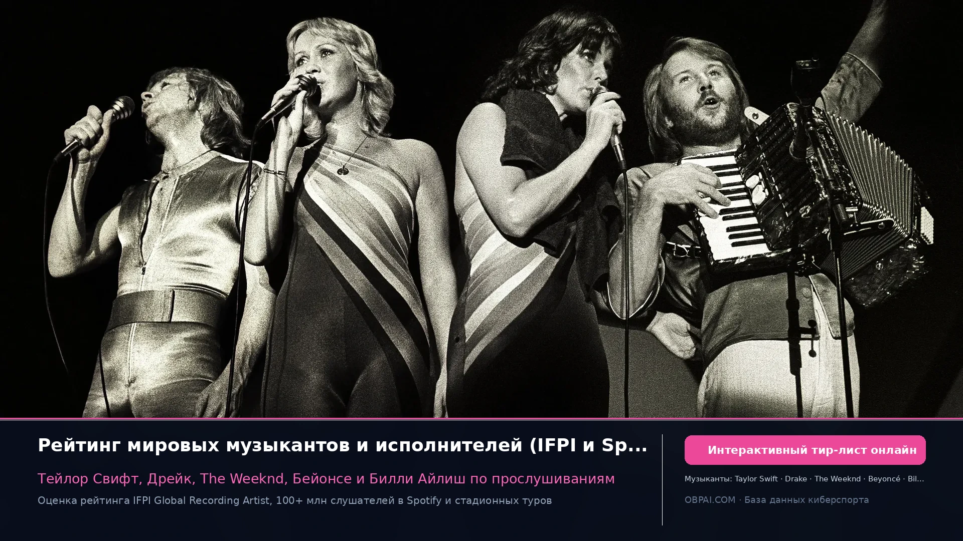 Рейтинг исполнителей и артистов - 天梯图与数据榜单