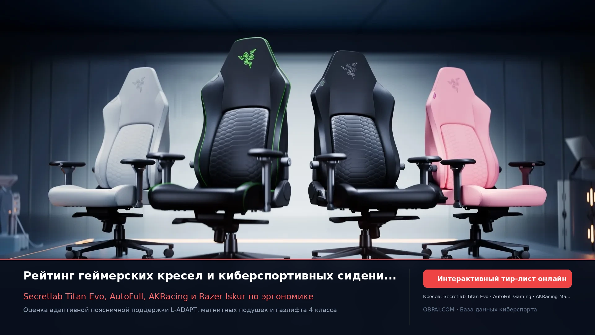 Рейтинг игровых кресел 2026 года - 天梯图与数据榜单