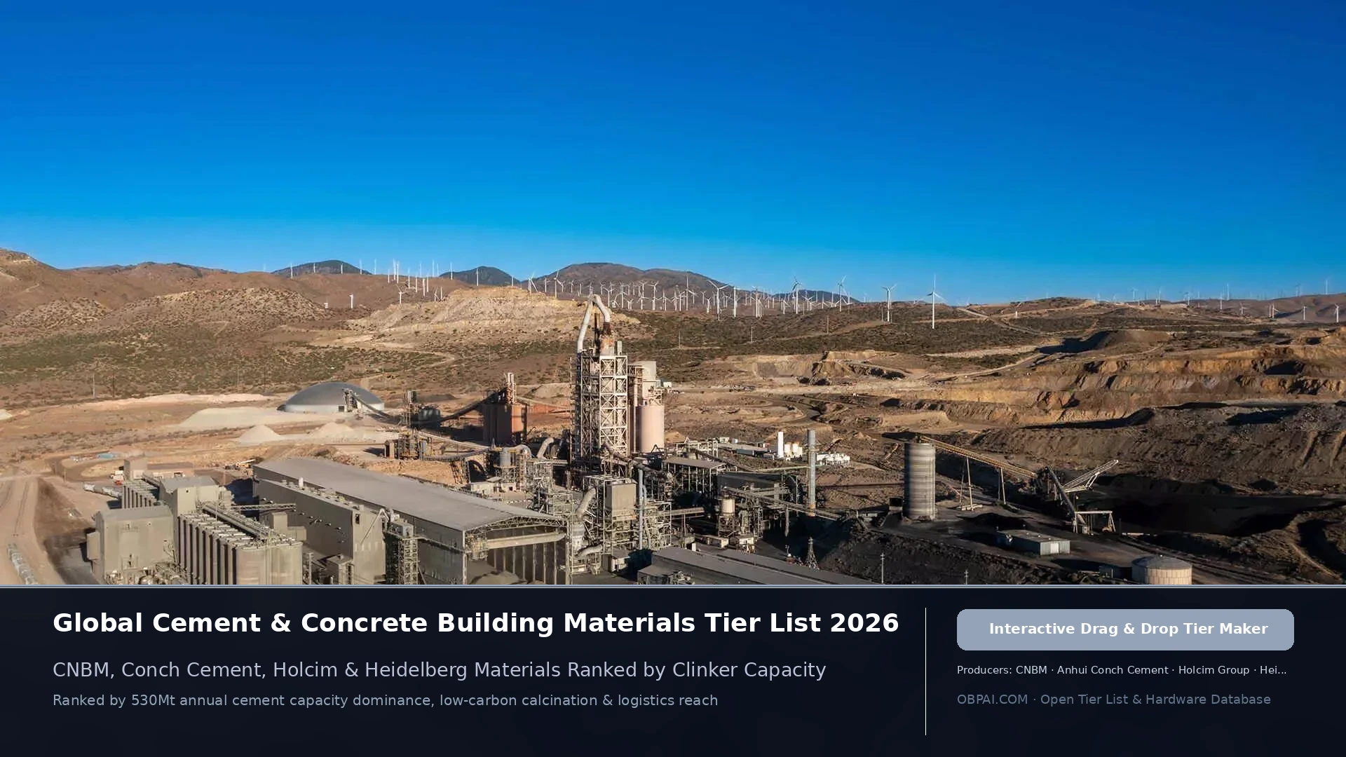 Cement Producers of 2026 - 天梯图与数据榜单