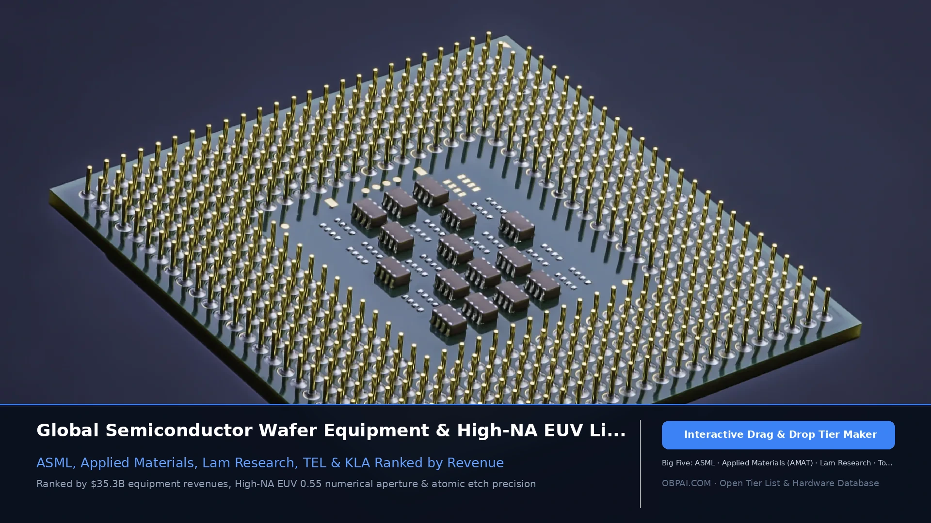 Global Semiconductor Equipment of 2026 - 天梯图与数据榜单