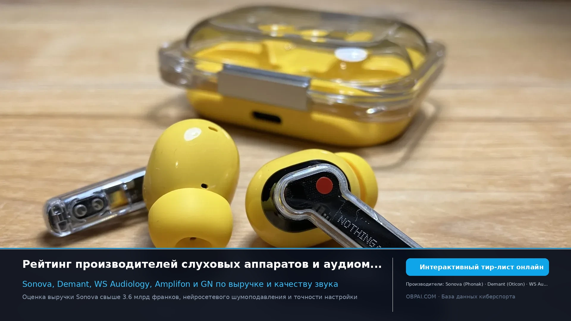 Глобальные компании слуховых аппаратов 2026 - 天梯图与数据榜单