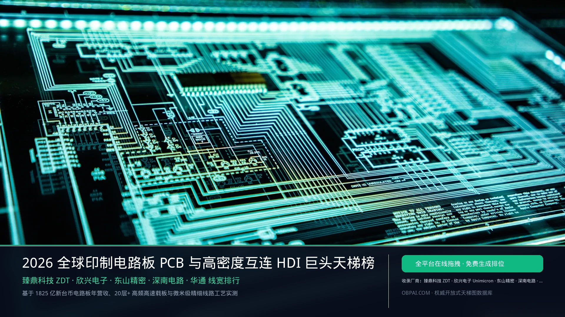 2026年全球PCB公司排行榜 - 天梯图与数据榜单