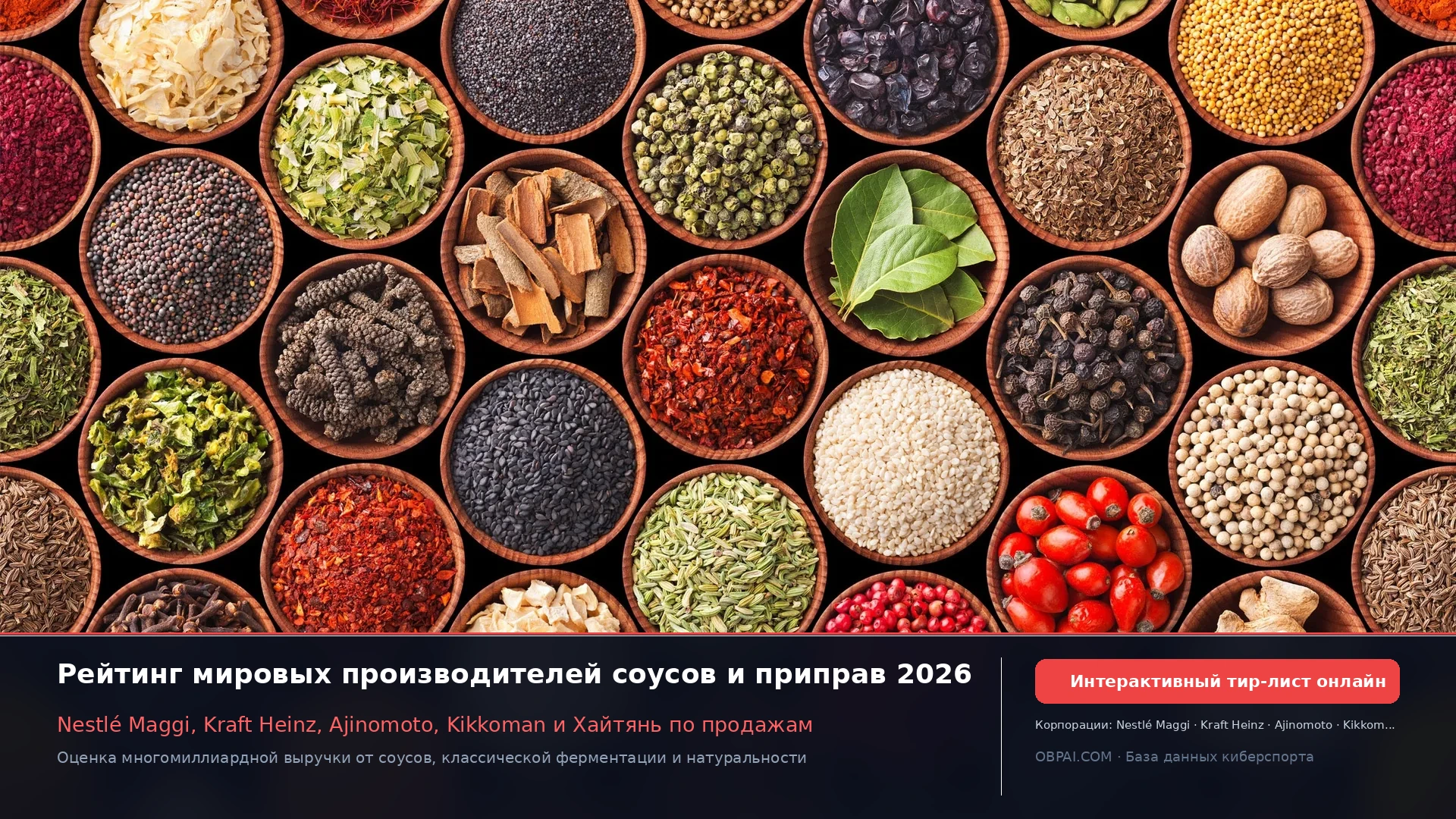 Глобальные компании приправ 2026 - 天梯图与数据榜单