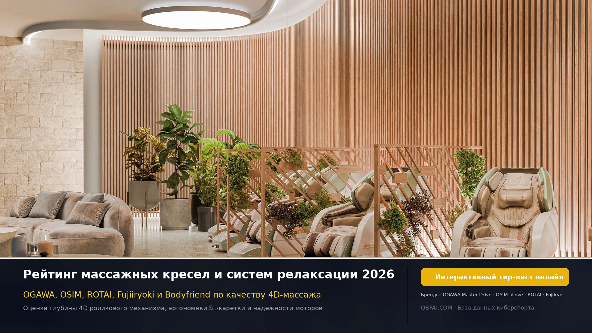 Глобальные бренды массажных кресел 2026 - 天梯图与数据榜单