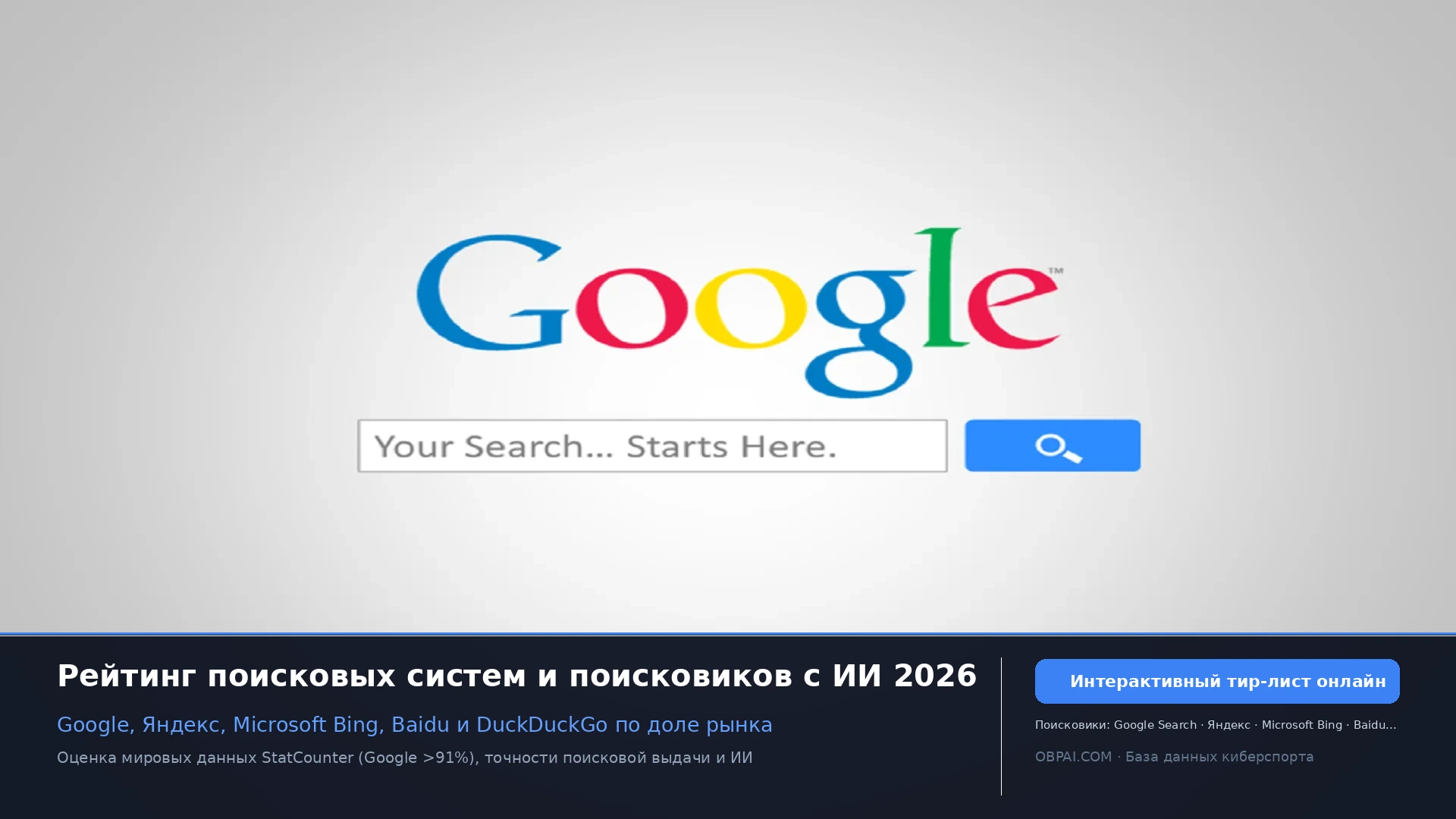 Глобальные поисковые системы 2026 - 天梯图与数据榜单