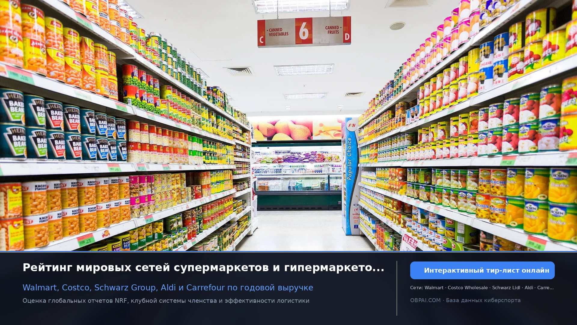 Глобальные сети супермаркетов 2026 - 天梯图与数据榜单