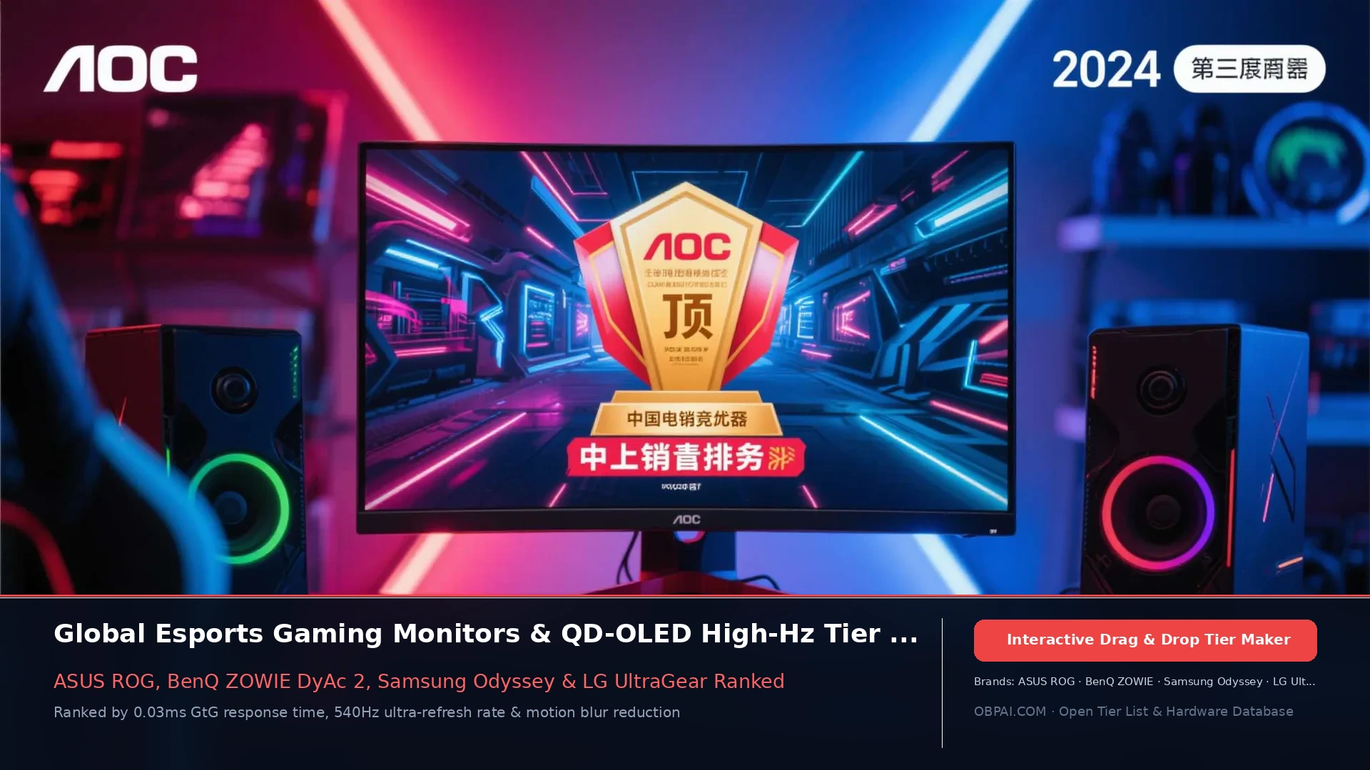 Global Esports & Gaming Monitor Brands Tier List 2026 - 天梯图与数据榜单