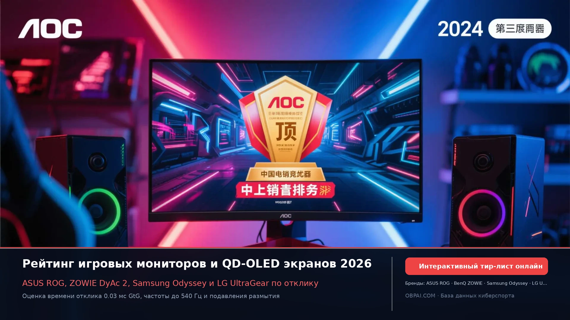 Рейтинг производителей игровых мониторов 2026 - 天梯图与数据榜单