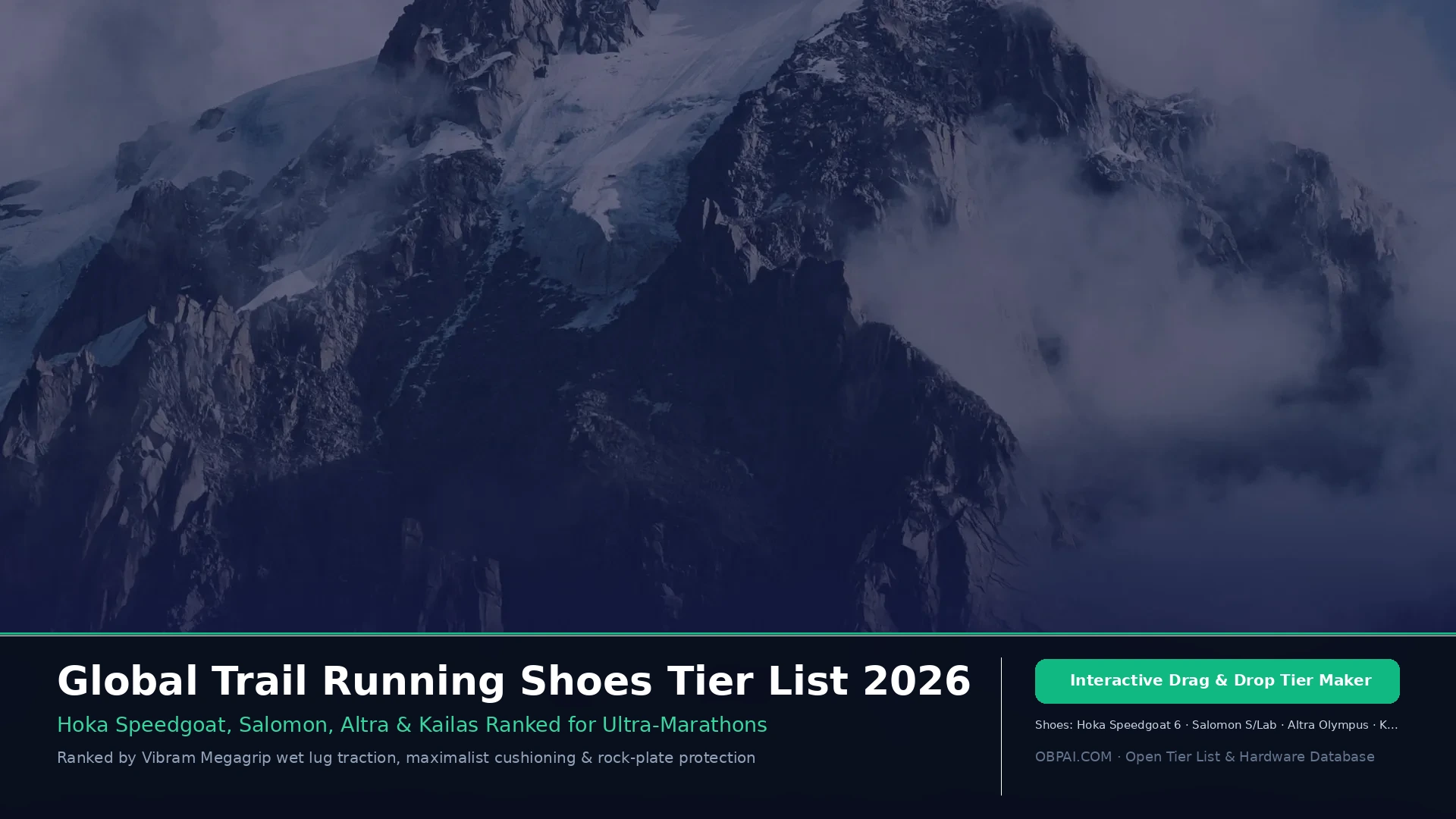 Global Trail Running Shoes Brands Tier List 2026 - 天梯图与数据榜单