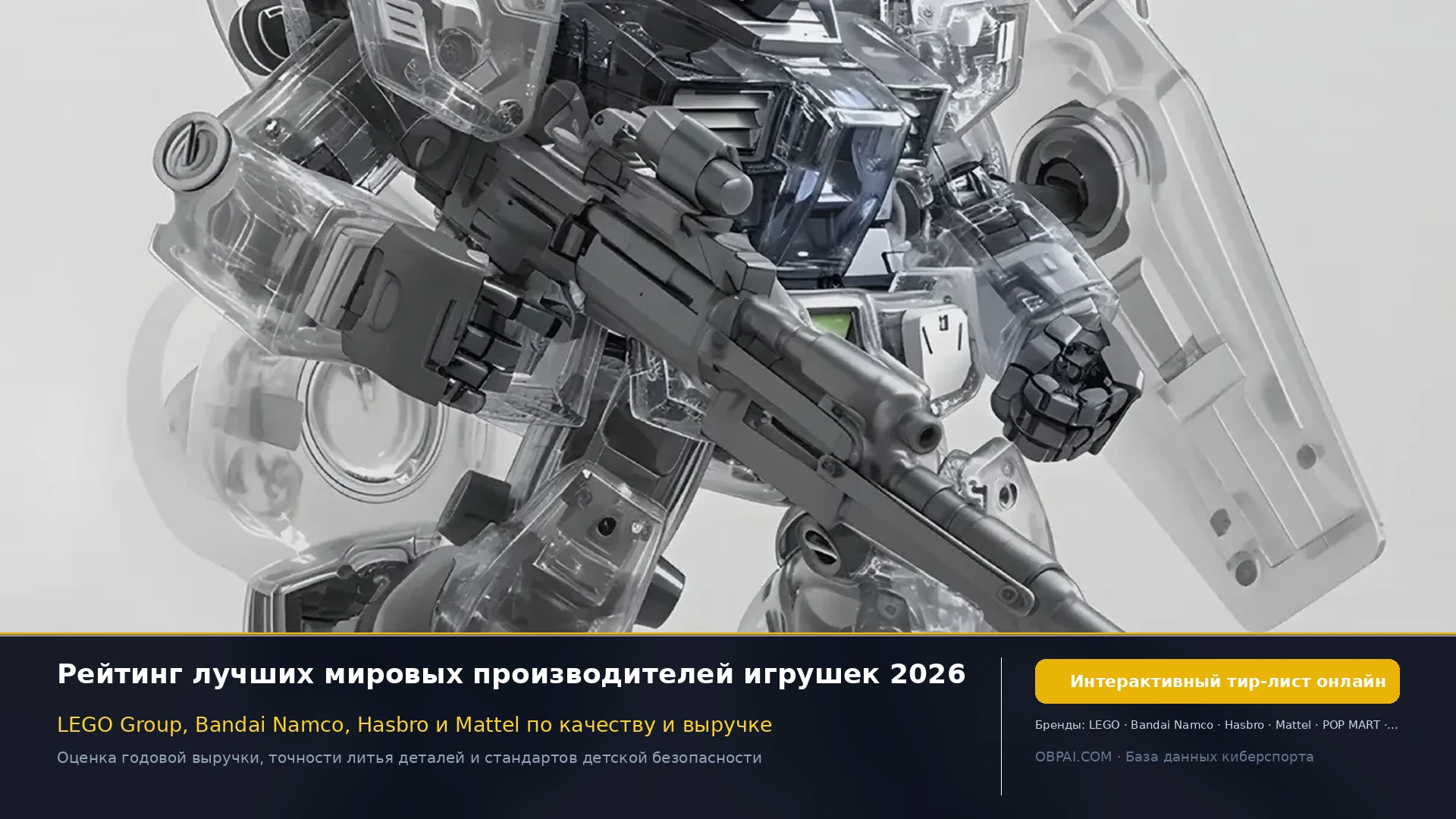 Рейтинг лучших производителей игрушек 2026 - 天梯图与数据榜单