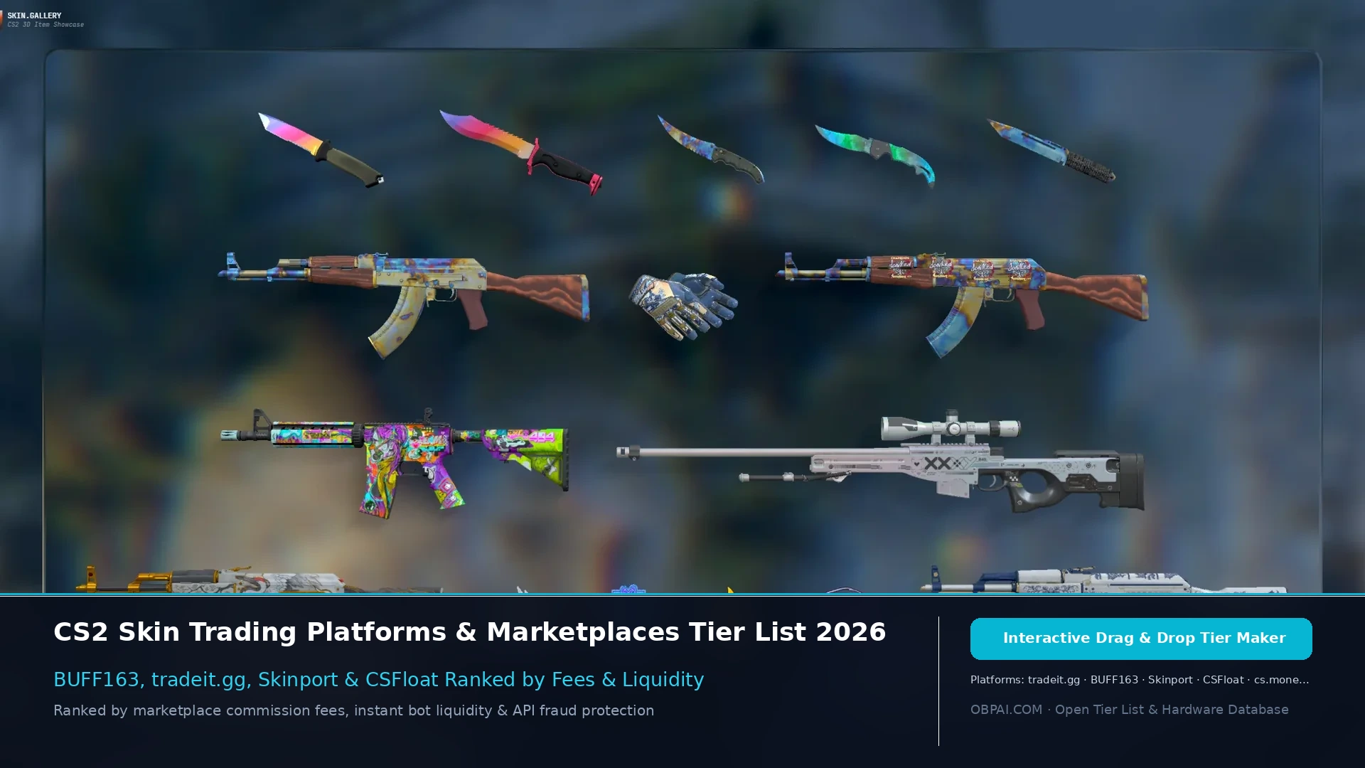 CS2 Skin Trading Platforms Tier List 2026 - 天梯图与数据榜单