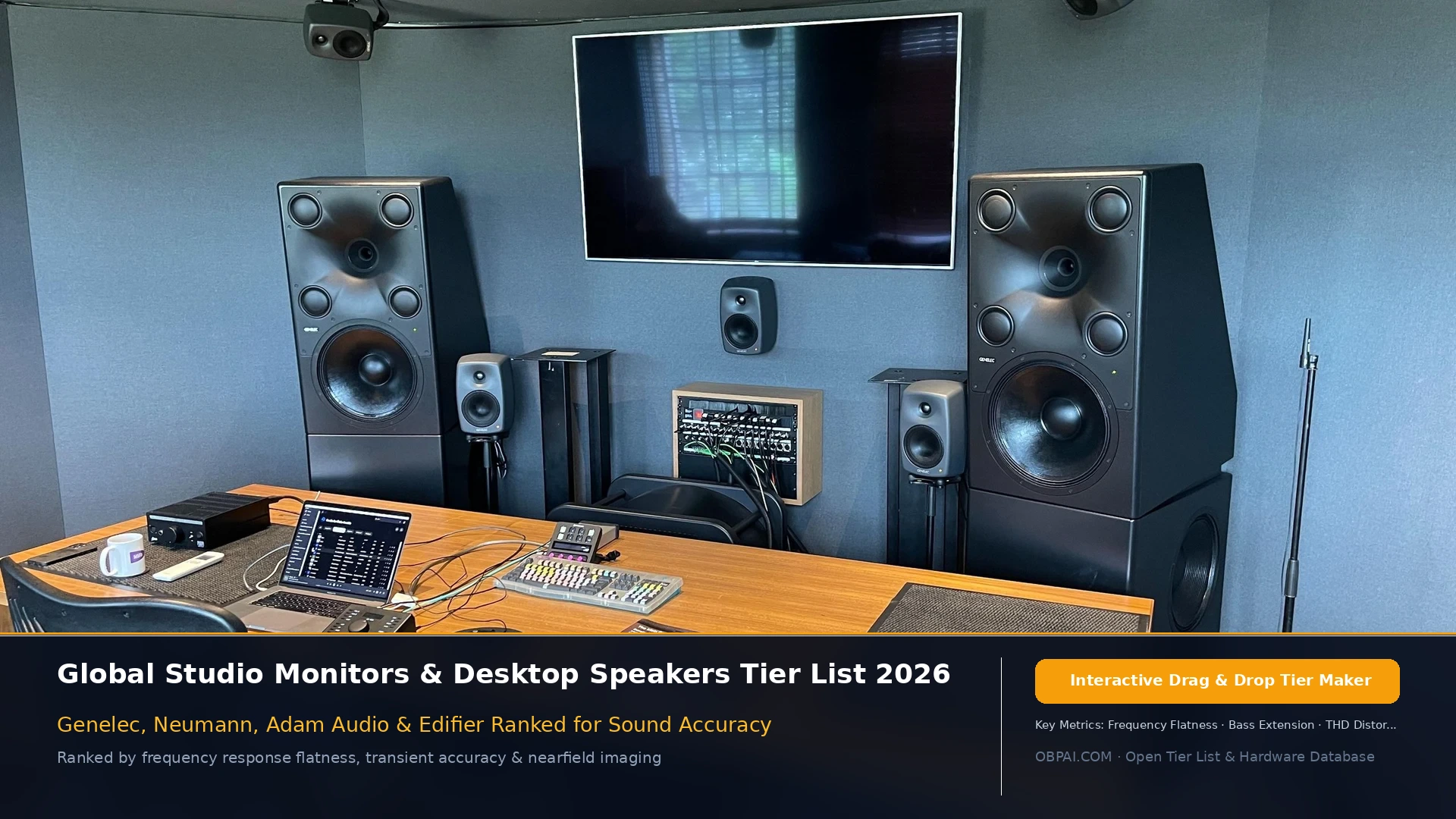 Global Studio Monitors & Desktop Speakers Tier List 2026 - 天梯图与数据榜单