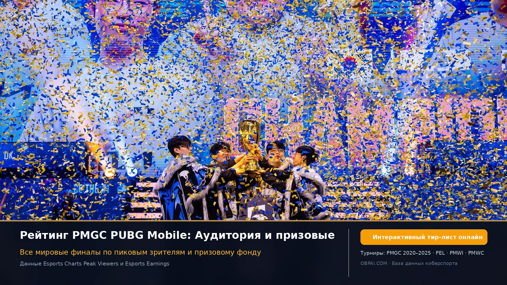 Рейтинг PMGC PUBG Mobile: призовые и аудитория 2026 - 天梯图与数据榜单