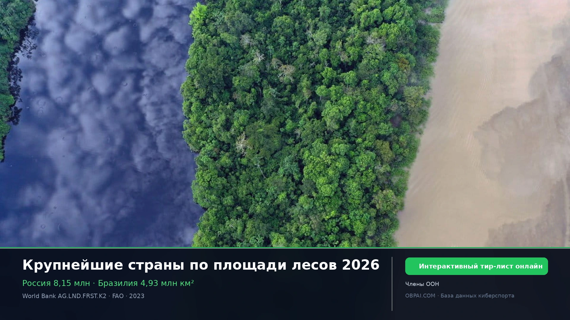 Крупнейшие страны по площади лесов 2026 - 天梯图与数据榜单