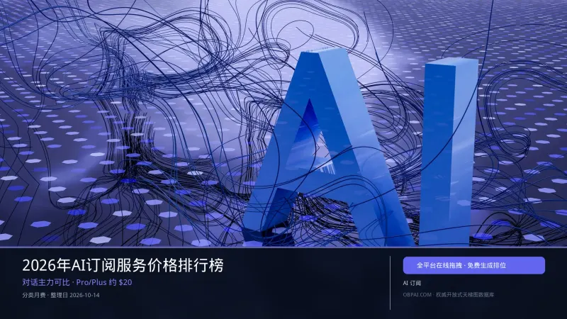 2026年AI订阅服务价格排行榜