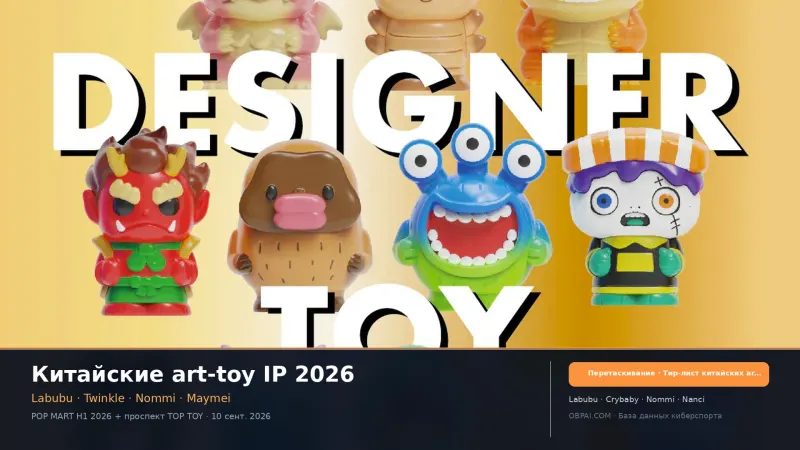 Рейтинг китайских art-toy IP 2026