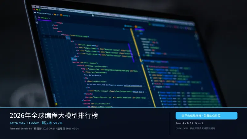 2026年全球编程大模型排行榜 - 天梯图与数据榜单