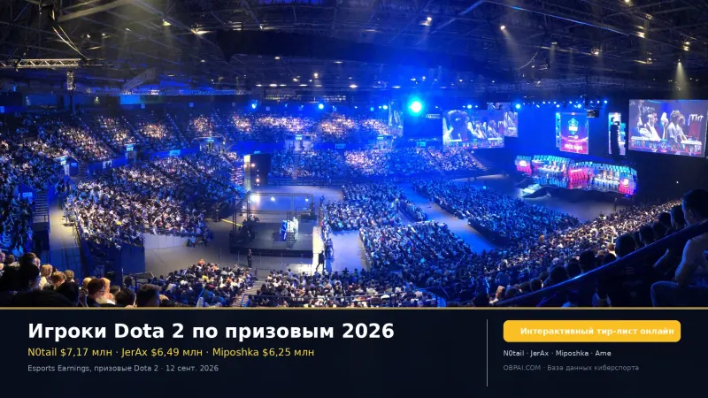 Игроки Dota 2 по призовым 2026