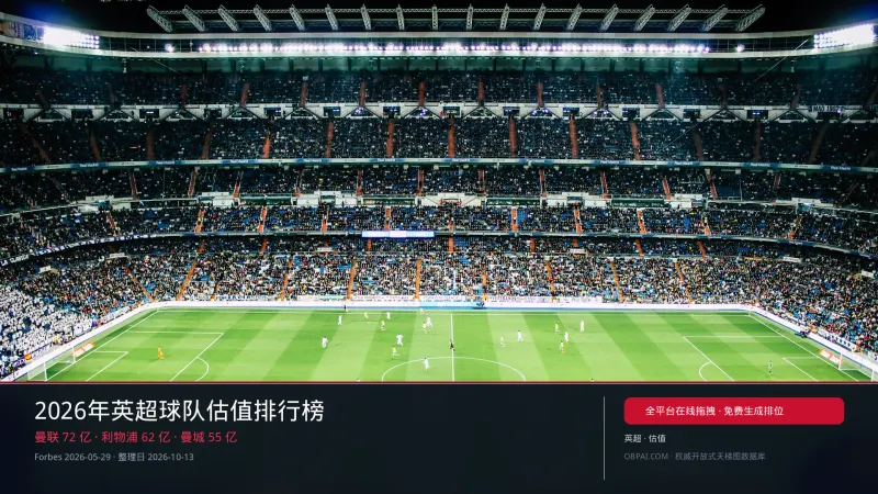 2026年英超球队估值排行榜