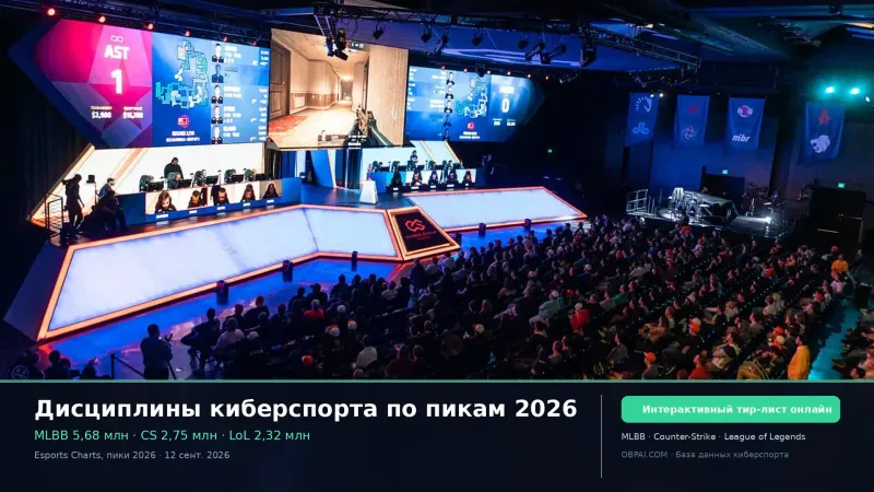 Дисциплины киберспорта по пикам 2026
