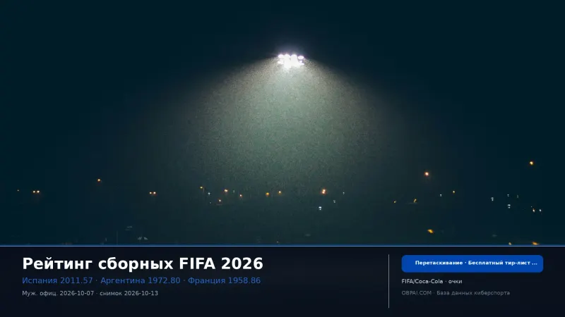 Рейтинг сборных FIFA 2026 - 天梯图与数据榜单