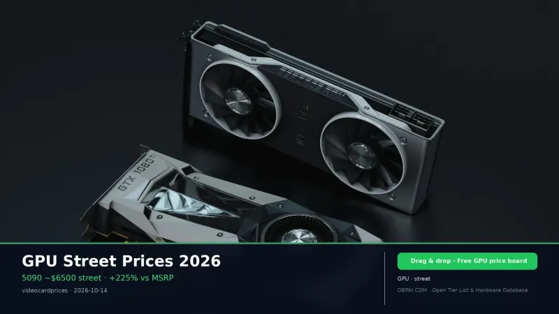 GPU Street Price Ranking 2026 - 天梯图与数据榜单