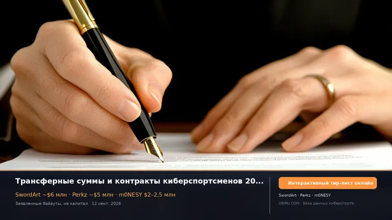 Трансферные суммы и контракты киберспортсменов 2026