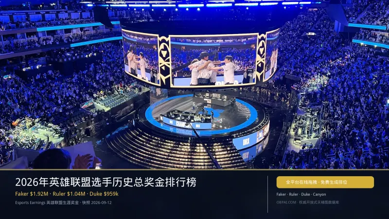 2026年英雄联盟选手历史总奖金排行榜 - 天梯图与数据榜单