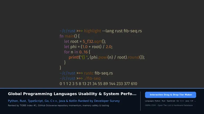 Mainstream Programming Languages, Ranked by Usability