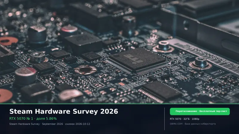 Рейтинг Steam Hardware Survey 2026 - 天梯图与数据榜单
