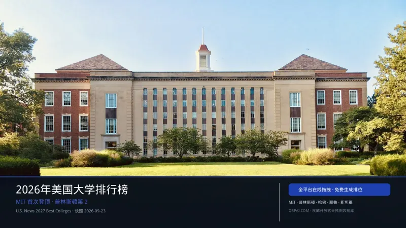 2026年美国大学排行榜 - 天梯图与数据榜单