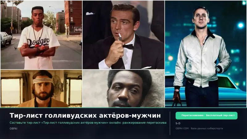 Тир-лист голливудских актёров-мужчин