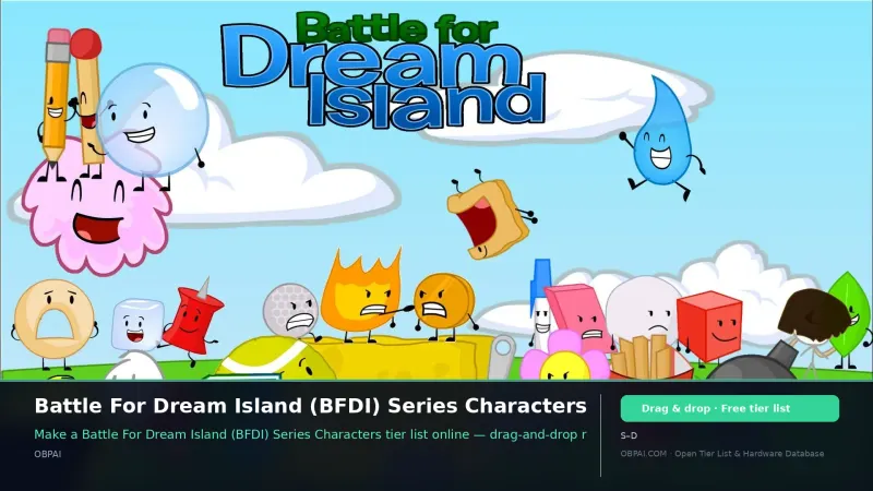 Battle For Dream Island (BFDI) Series Characters
