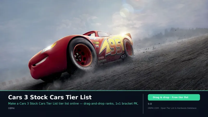 Cars 3 Stock Cars Tier List