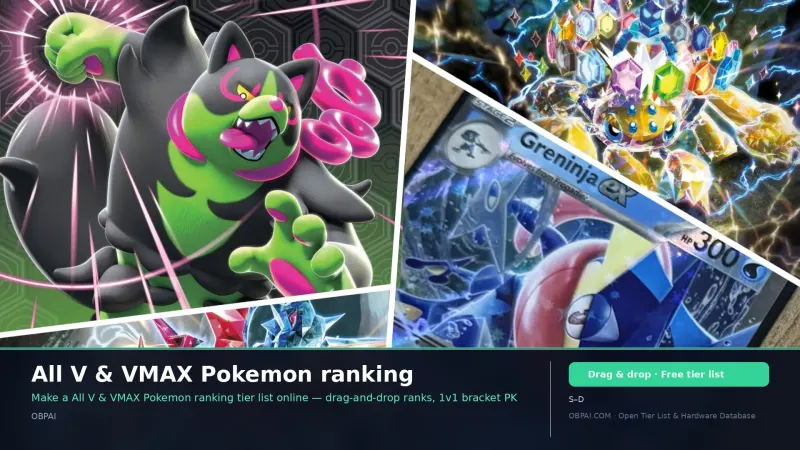 All V & VMAX Pokemon ranking