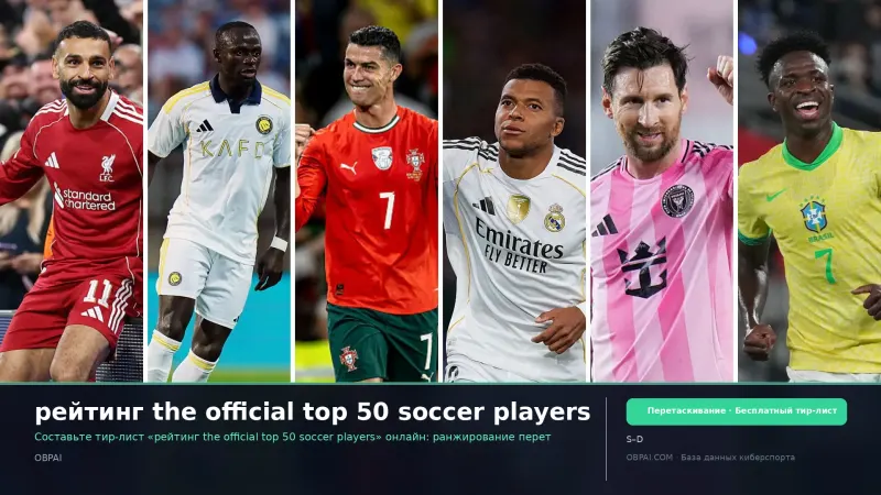 рейтинг the official top 50 soccer players