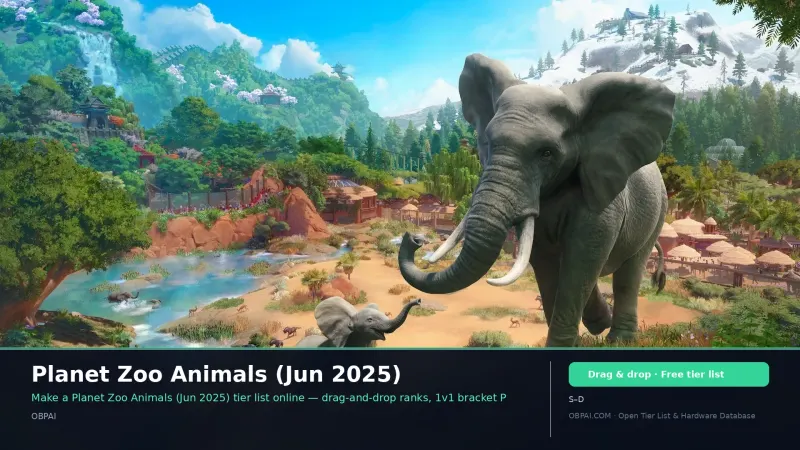 Planet Zoo Animals (Jun 2025)