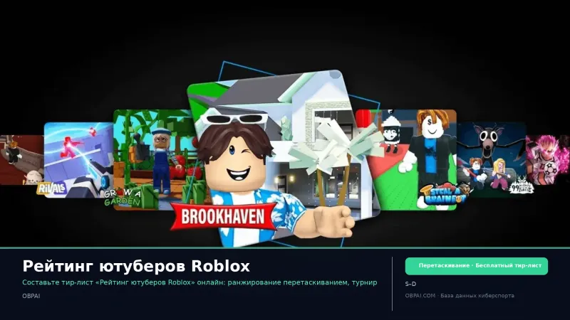 Рейтинг ютуберов Roblox