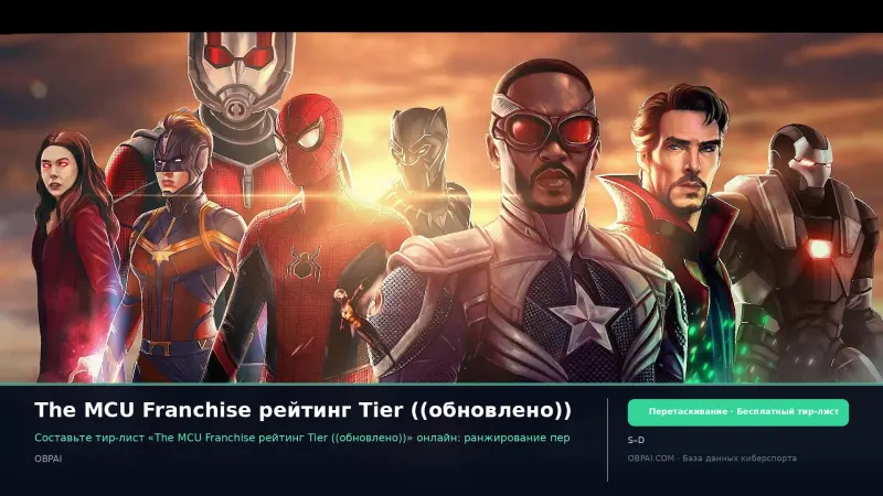 The MCU Franchise рейтинг Tier ((обновлено))