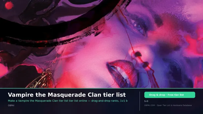 Vampire the Masquerade Clan tier list