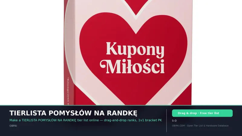 TIERLISTA POMYSŁÓW NA RANDKĘ