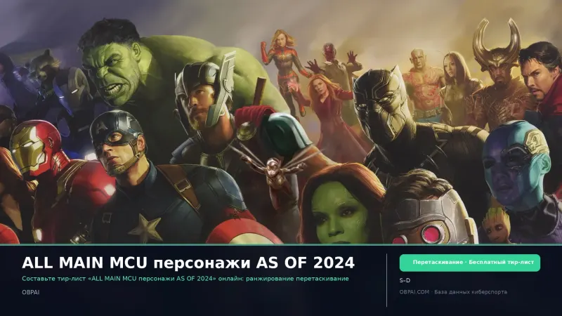 ALL MAIN MCU персонажи AS OF 2024
