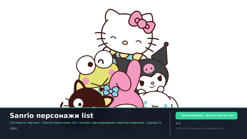 Sanrio персонажи list