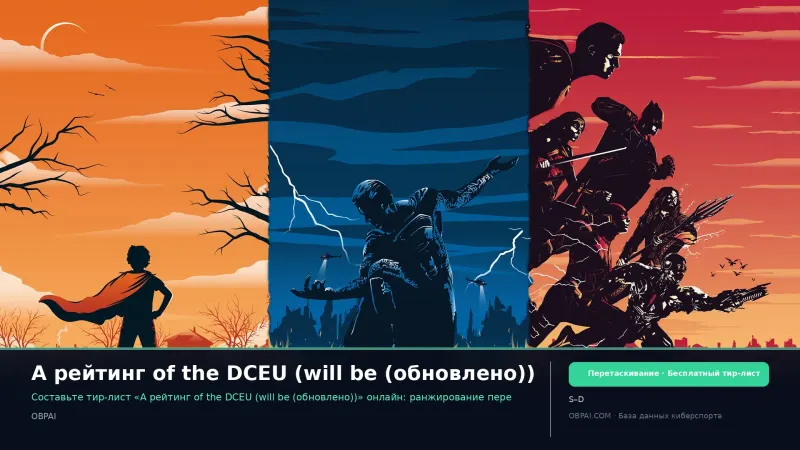 A рейтинг of the DCEU (will be (обновлено))