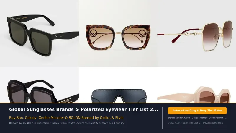 Global Sunglasses Brands Tier List 2026